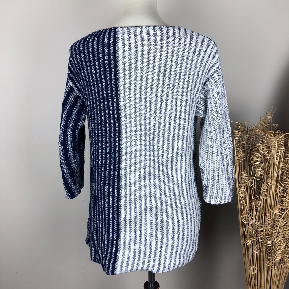 Style & Co Oversized Knit Sweater Blue White Small - Picture 5 of 9